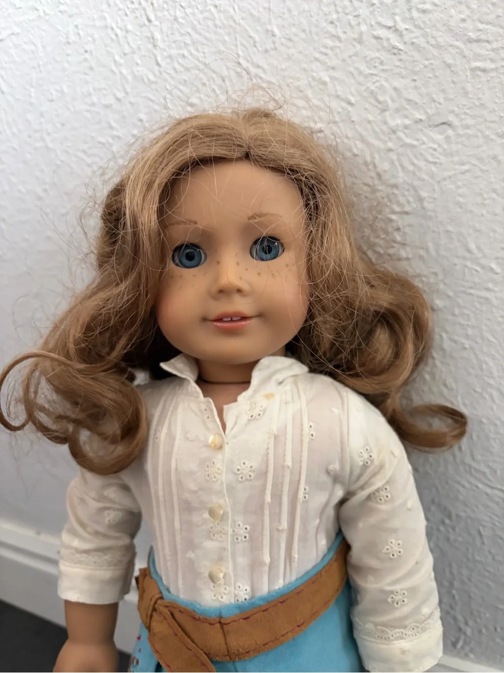 Nicki Fleming American Girl Brown-Haired Doll with Blue Skirt and Brown Boots